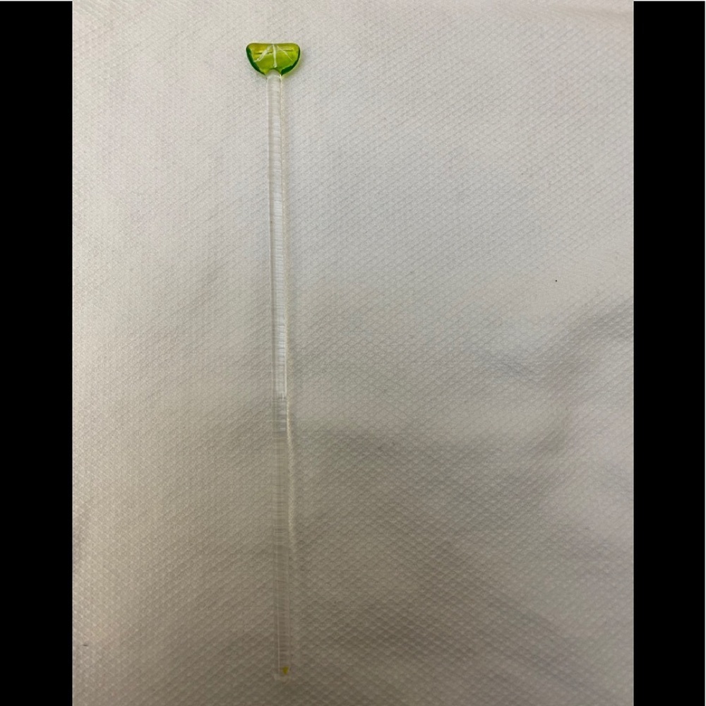 🔵4/$20 “LIME” Princess House Glass Swizzle Stick Stirrer NEW